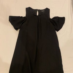 Black Dress with ruffle cut out sleveve